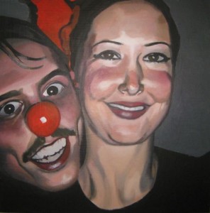 Anders och Hanna. Akryl på pannå. 50 x 50 cm.